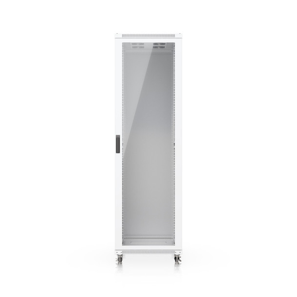 Ubiquiti (UACC-Rack-42U-1000-G) Ubiquiti 42U Rack Cabinet,Fully Assembled Floor Rack,Built-In Fans,Removable Panels,Lockable Casters,Optimal Airflow,Heavy-Duty,Easy Equipment Access.