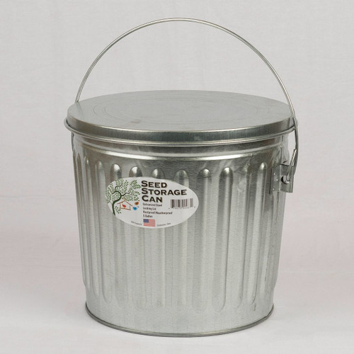 Galvanized Seed Storage Can w/ Lid - 5 Gal.