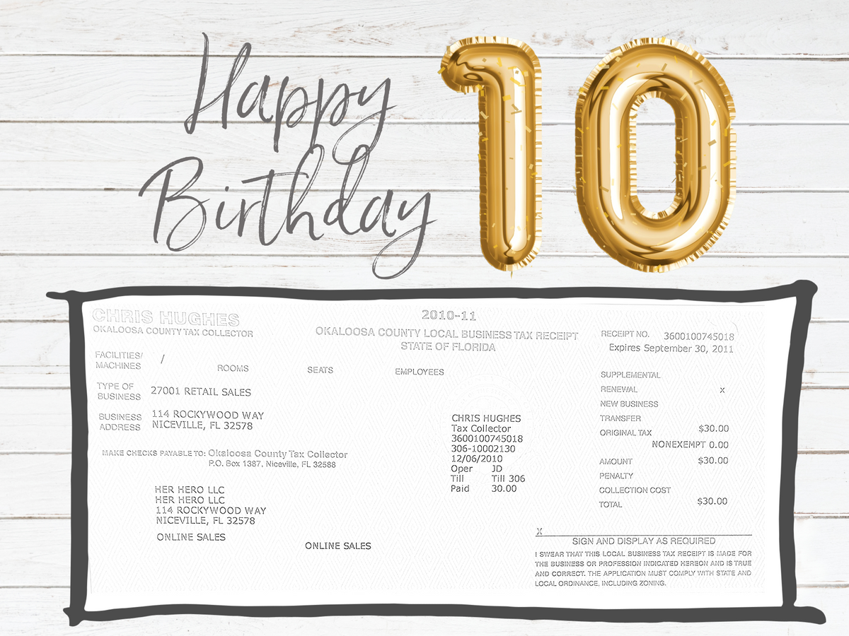 Celebrating 10 years in business