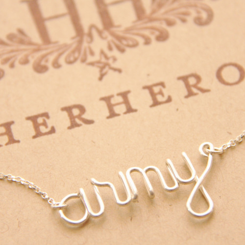 Army Pride Script Necklace