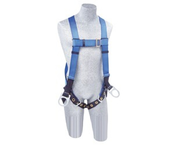 First Full Body Harnesses, Back & Side D-Rings, Tongue Buckle Legs, Blue