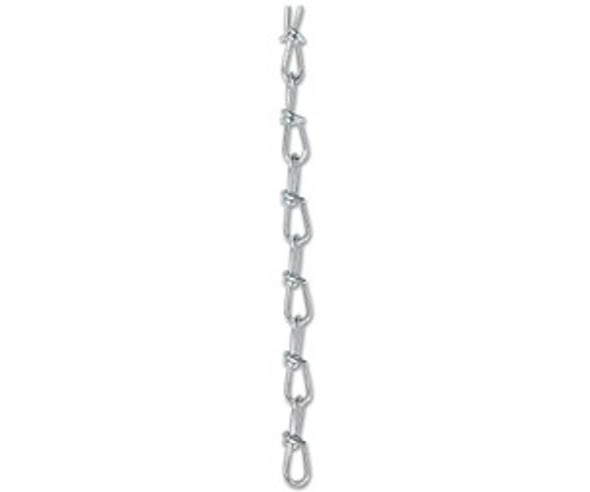 Twin Loop Chains, Size 3/0, 100 ft, 305 lb Limit, Bright Zinc