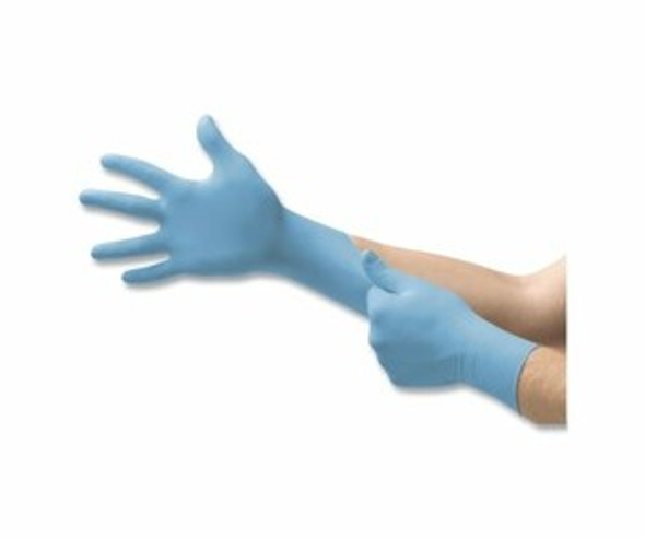 92-675 Nitrile Powder-Free Disposable Gloves, Textured Fingers, 4.3 mil Palm/5.5 mil Fingers, X-Large, Blue