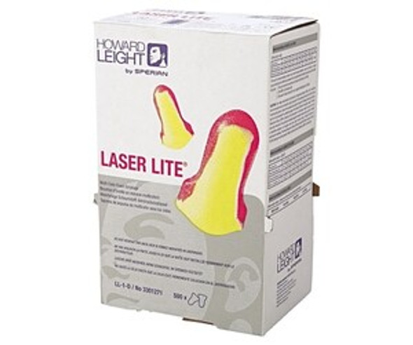 Laser Lite® Disposable Earplug, Foam, Magenta/Yellow, Uncorded, Dispenser Box