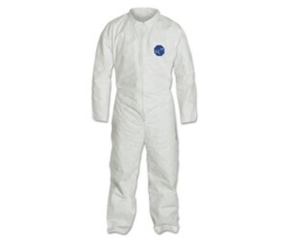 Tyvek® 400 Coverall, Serged Seams, Collar, Elastic Waist, Open Wrists/Ankles, Front Zipper, Storm Flap, White, 4X-Large