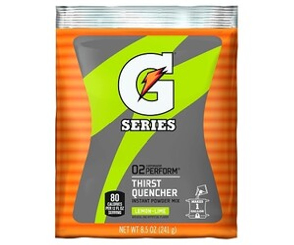 G Series 02 Perform® Thirst Quencher Instant Powder, 8.5 oz, Pouch, 1 gal Yield, Lemon-Lime
