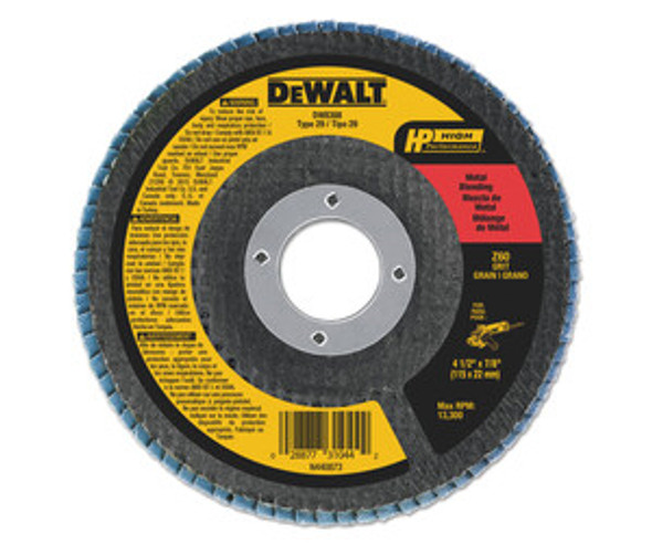 High Performance T29 Flap Disc, 4-1/2 in, 60 Grit, 7/8 in Arbor, 13,300 RPM