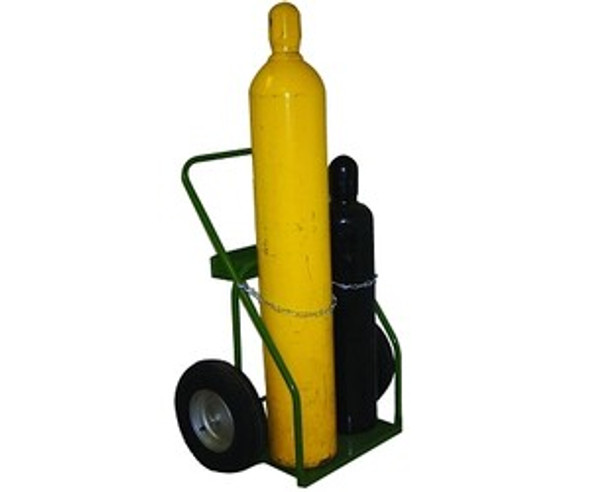 800 Series Cart, Holds 2 Cylinders, 9.5 in dia., 16 in Pneumatic Wheels