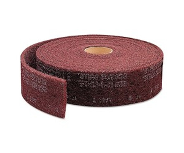 Clean and Finish Roll Pad, Very Fine, 2 in W x 30 ft L, Aluminum Oxide Coated Fiber, Maroon