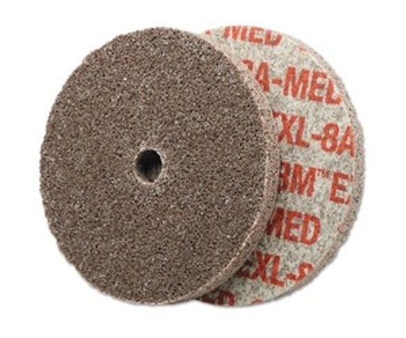 EXL Unitized Deburring Wheel, 3 in x 1/4 in, Medium, Aluminum Oxide, 18100 rpm