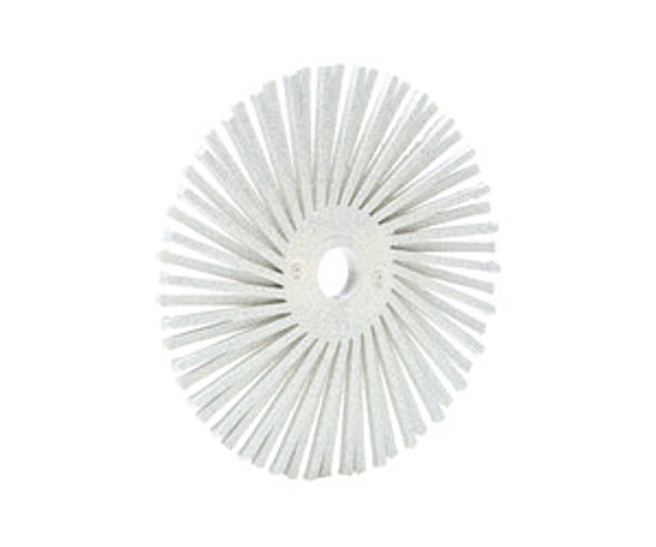 Radial Bristle Disc, 3 in x 3/8 in, P120 Grit, 20,000 rpm, Ceramic, White