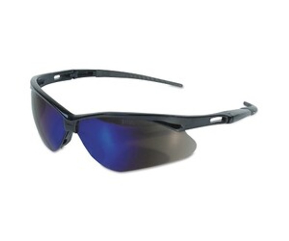 V30 Nemesis™ Safety Glasses, Blue Mirror, Polycarbonate Lens, Mirror, Black Frame/Temple, Nylon