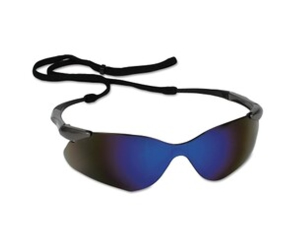 V30 Nemesis™ VL Safety Glasses, Blue Mirror, Polycarbonate Lens, Anti-Fog, Gunmetal No Brow Frame, Nylon
