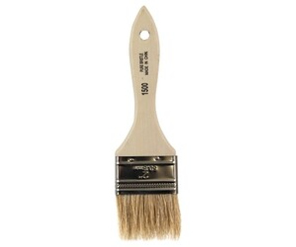 White Chinese Bristle Paint Brush, 5/16 in Thick, 2 in Wide, White Chinese Bristels, Wood Handle