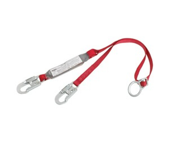 PRO Shock Absorbing Lanyard, 6 ft, Tie-Back, Self-Locking Connection, 1 Leg