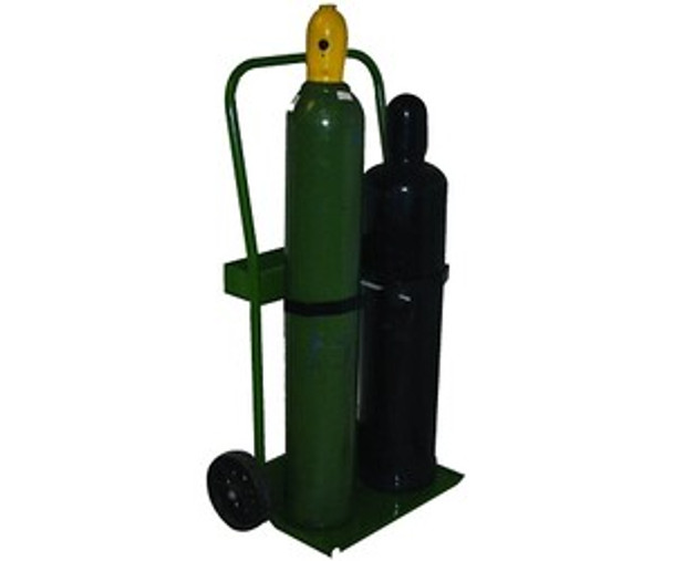 800 Series Cart, Holds 2 Cylinders, 8 in-9-1/2 in dia, 10 in Polyolefin Wheels