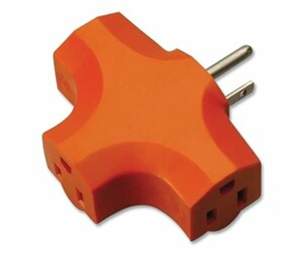 Adapter, 3-Outlet, Orange