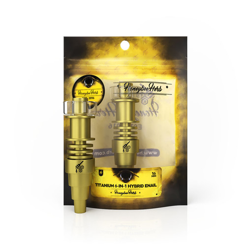 Titanium Gold 6-In-1 Hybrid 16mm Dab Enail Packaging View For Wholesale