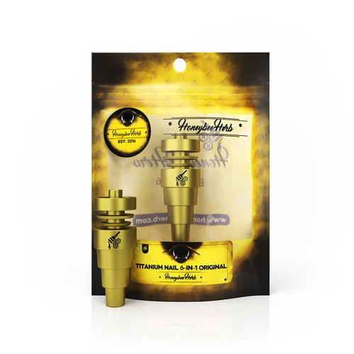 Titanium Gold 6-In-1 Original Dab Nail Yellow Packaging For Wholesale