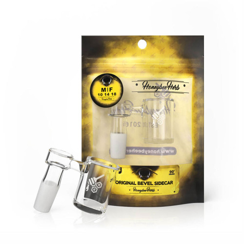 Original Bevel Sidecar 90° Degree Quartz Banger Yellow Packaging Honeybee Herb Wholesale