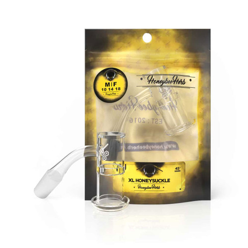 Honeysuckle XL 45Degree Quartz Banger Packaging Honeybee Herb Wholesale
