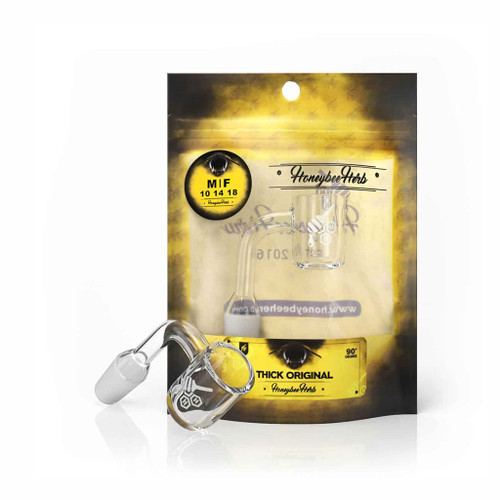 Thick Original 90° Degree Quartz Banger Yellow Packaging Honeybee Herb Wholesale