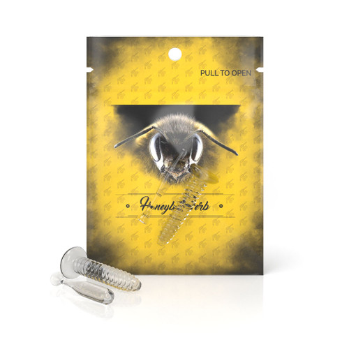 Honeybee Herb Wholesale Quartz Dab Terp Screws and Bat Set in Yellow Packaging