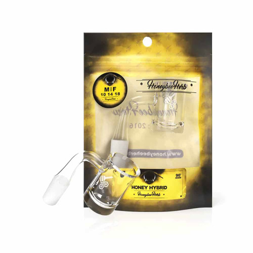 Honey Hybrid 90° Degree Quartz Banger Yellow Packaging Honeybee Herb Wholesale