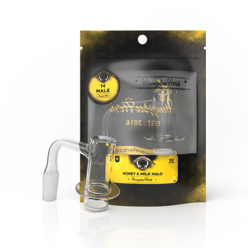 Wholesale Honey & Milk Halo 90°-Degree Quartz Banger Black Packaging