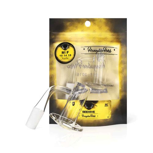 Beehive  90° Degree Quartz Banger Yellow Packaging Honeybee Herb Wholesale