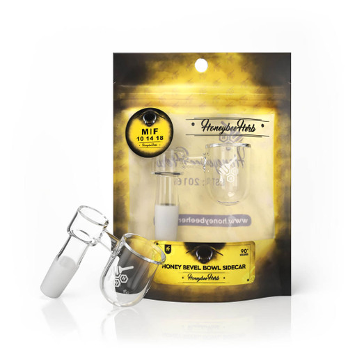 Honey Bevel Bowl Sidecar 90° Degree Quartz Banger Yellow Packaging Honeybee Herb Wholesale