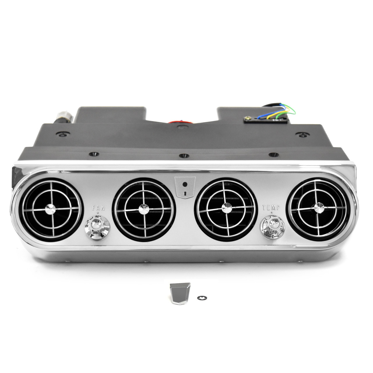 ACP FM-ACB01K 1965 Ford Ranchero Underdash Hang-On Air Conditioner A/C Unit, Argent Bezel