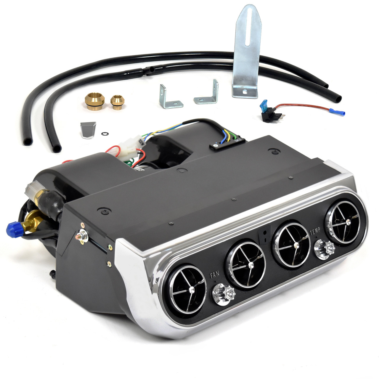 ACP FM-ACB02K 1966 Ford Mustang Underdash Hang-On Air Conditioner A/C Unit, Black Bezel