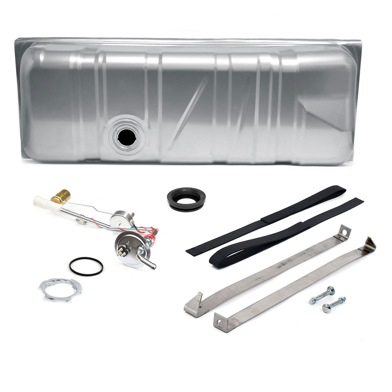 eClassics 1967-1970 Ford Thunderbird Fuel Tank Kit - Tank, 3/8" Sending Unit w/ Low Level Sensor, Mounting Straps, J-Bolts