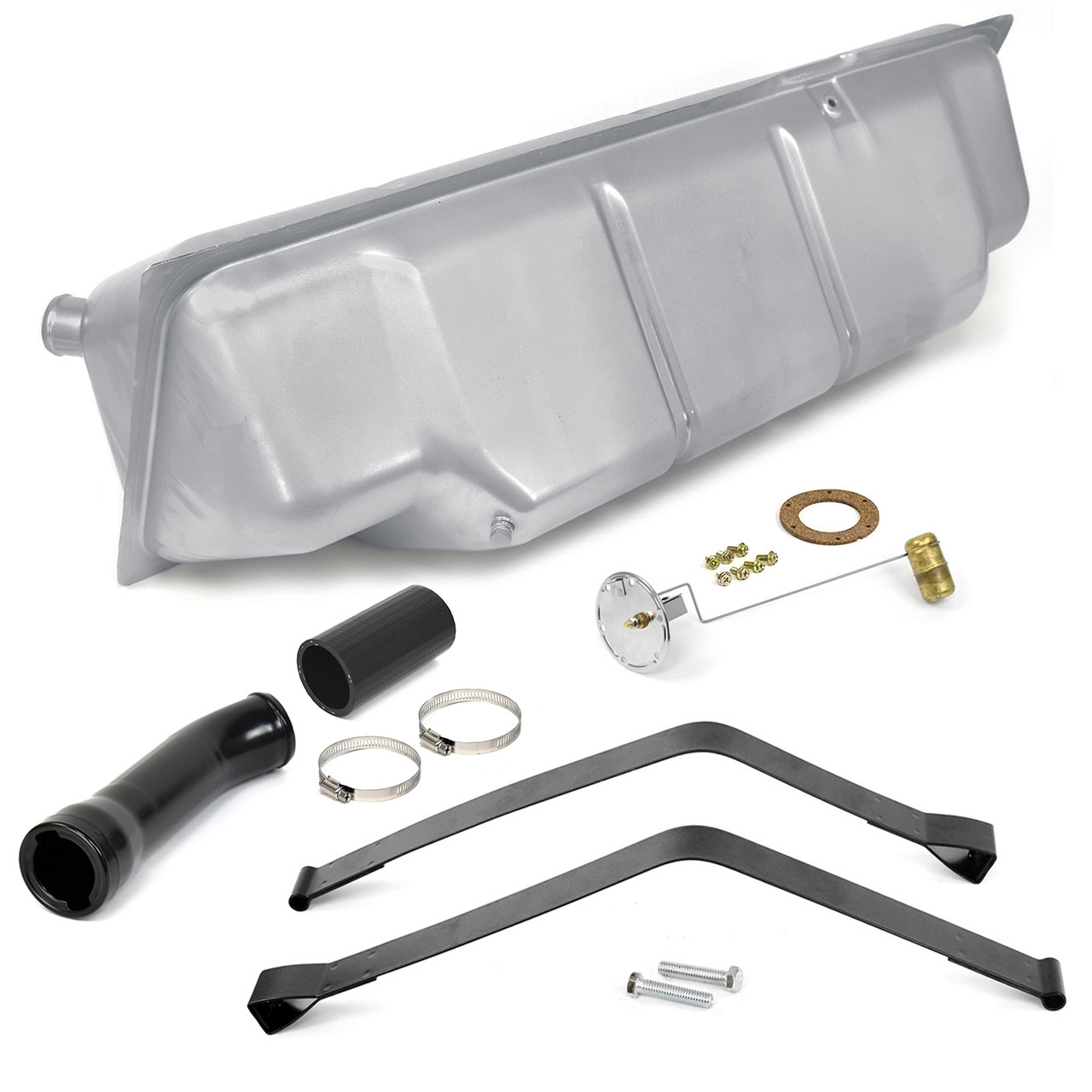 eClassics 1953-1955 Ford F-100 Pickup Truck Fuel Tank Kit - 17 Gallon Under-Cab, Sender For Aftermarket Gauge, Straps, Filler, Hose