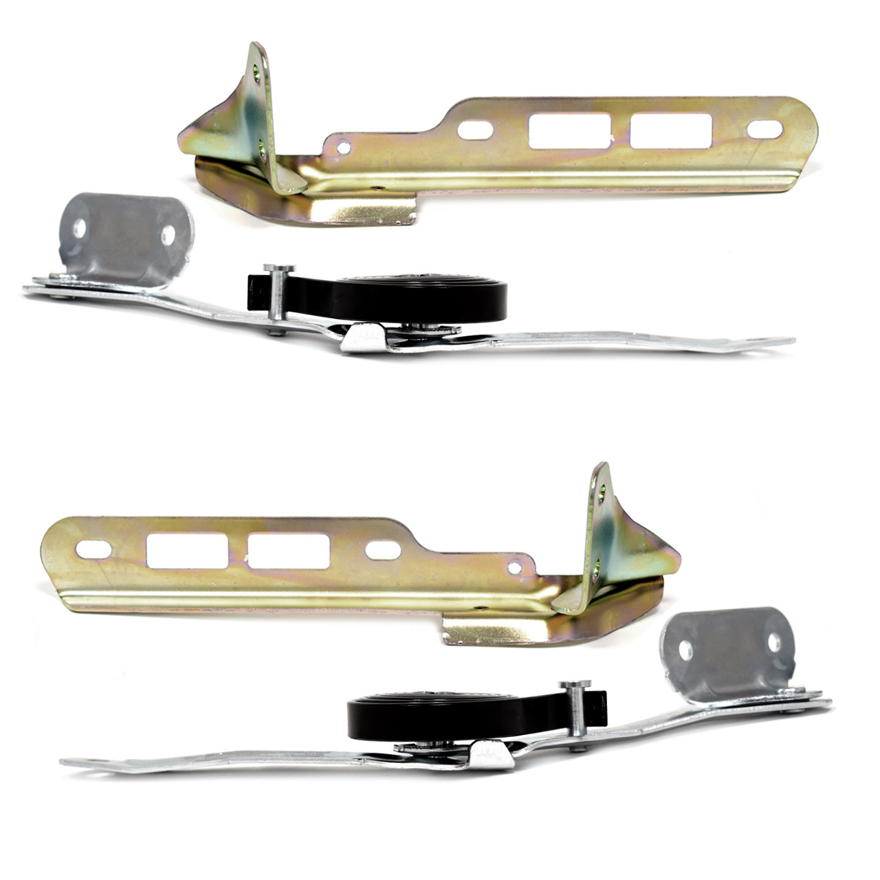 eClassics 1980-1996 Ford F-350 Pickup Truck Hood Hinge and Assist Spring Kit - Driver and Passenger Side