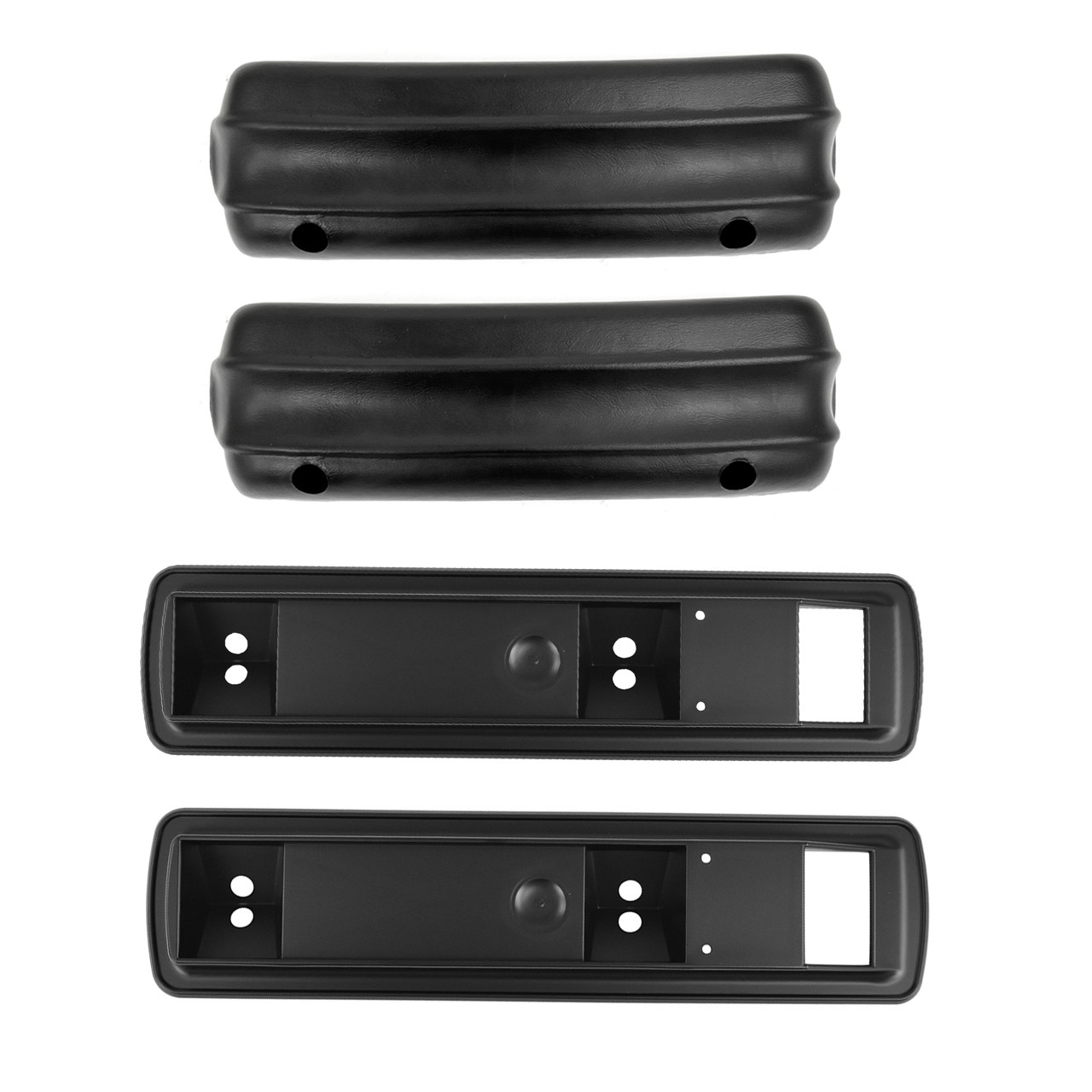 eClassics 1971-1976 Ford Torino Arm Rest Pair Base and Pad 10-1/2 Inch Standard Interior Black