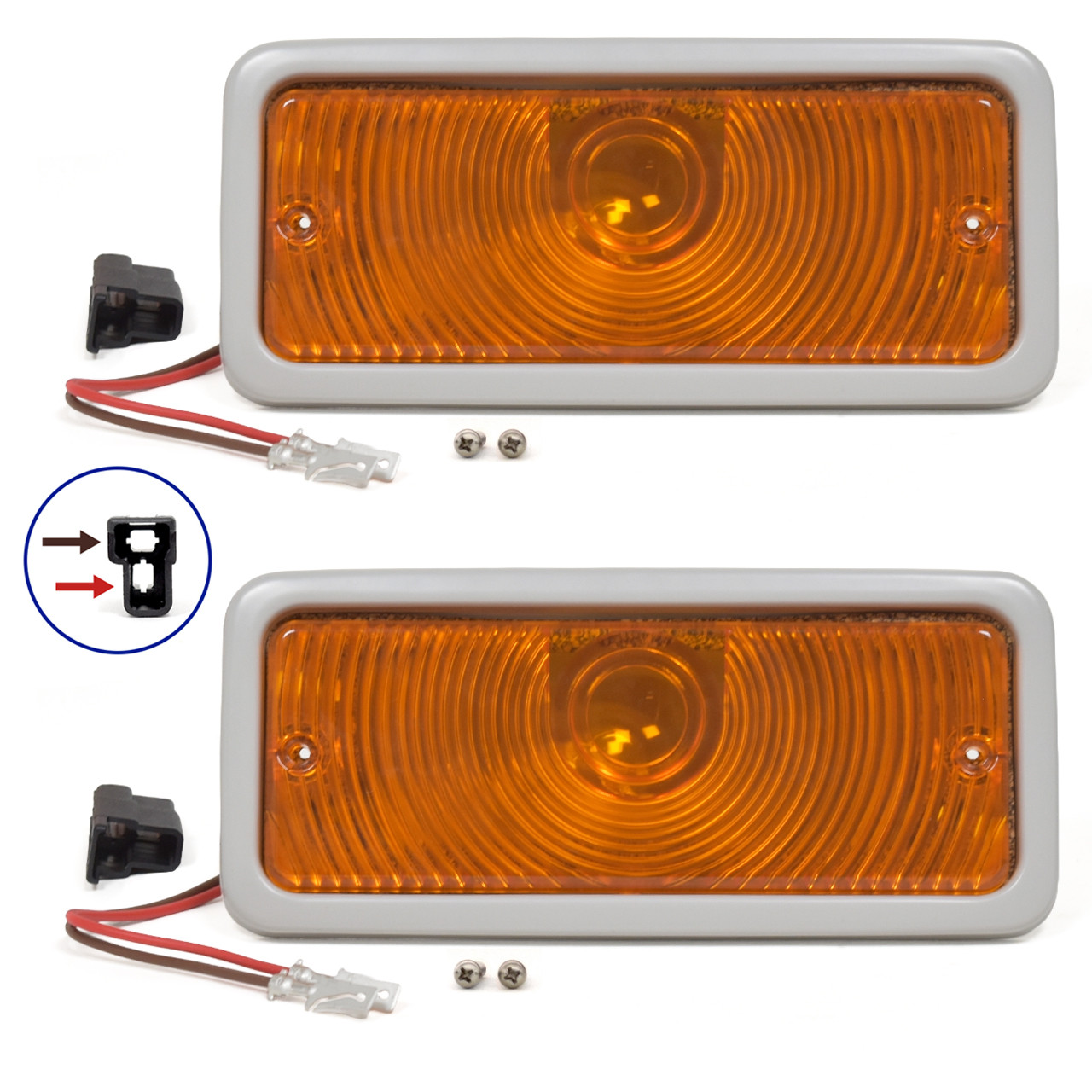 eClassics 1971-1973 International Harvester 1210 Pickup Truck Turn Signal Parking Light Assembly Primer Pair