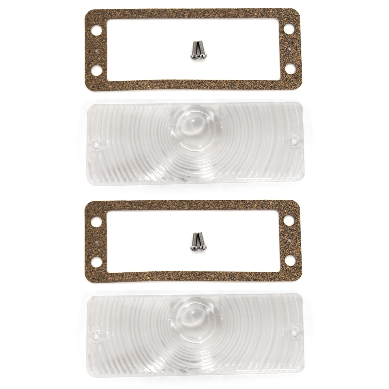 eClassics 1971-1973 International Harvester 1310 Pickup Truck Turn Signal Parking Light Lens Kit Clear Pair