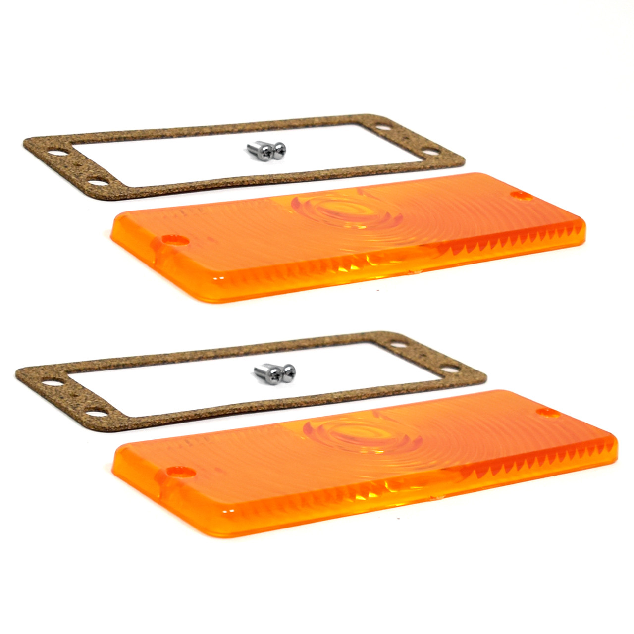 eClassics 1971-1973 International Harvester 1310 Pickup Truck Turn Signal Parking Light Lens Kit Amber Pair
