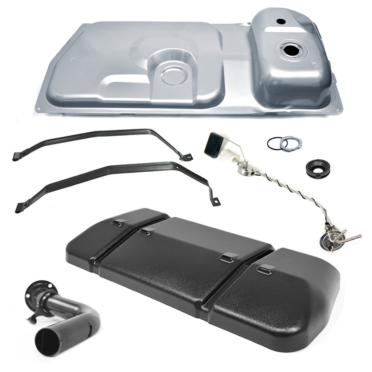 eClassics 1981-1984 Mercury Capri Fuel Tank Kit With Return - Filler Neck, Straps, Sending Unit, Shield, Grommet