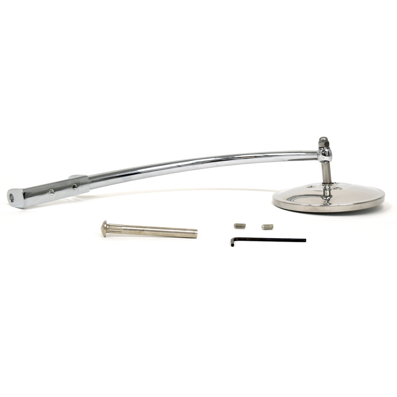 eClassics 1937 Ford Model 78 Hinge Pin Mirror 4 Inch Round With Curved Arm For Driver Side Or Passenger Side With 2-1/4" Hinge