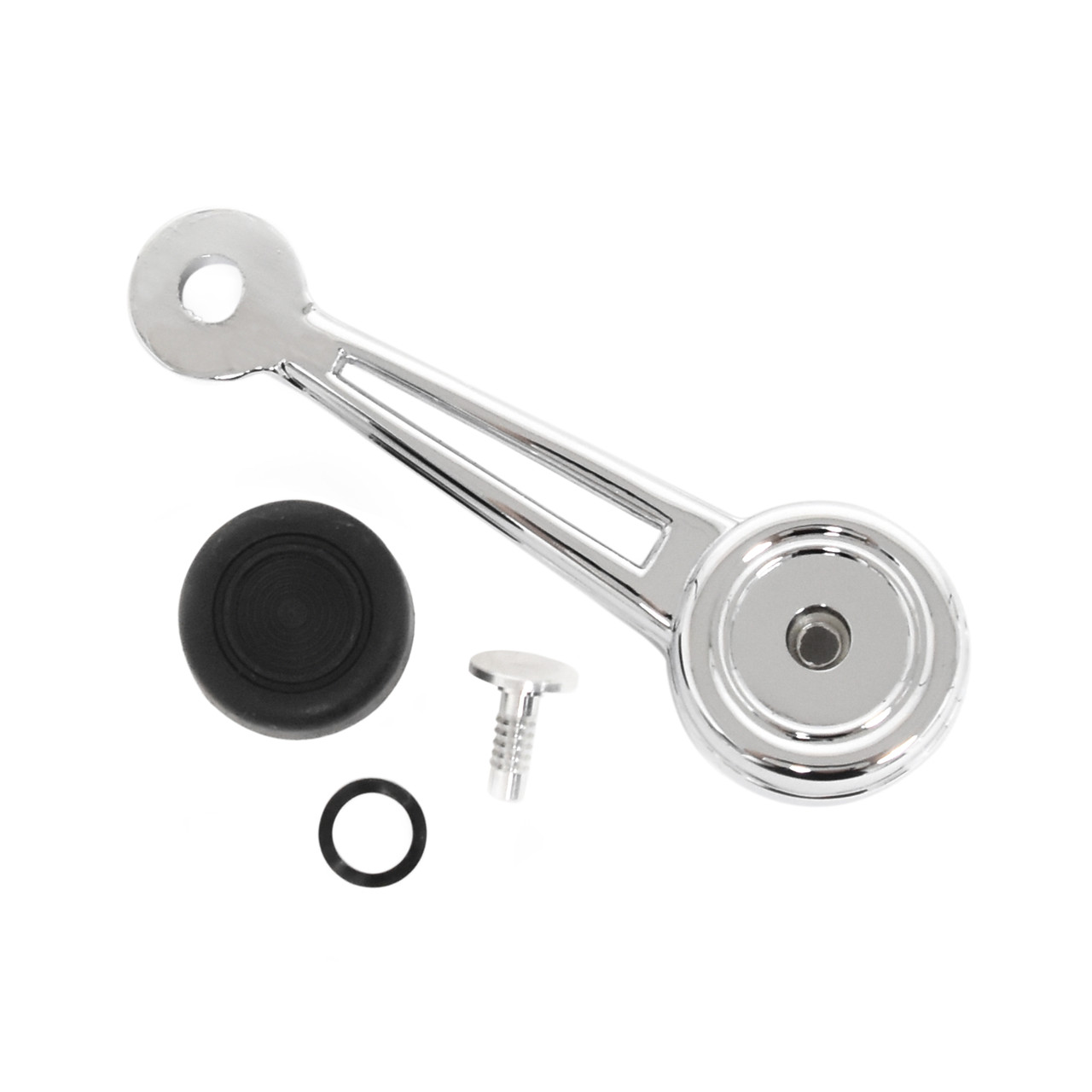 eClassics 1968-1977 Ford Bronco Door & Quarter Window Handle With Black Knob Standard Driver or Passenger Side