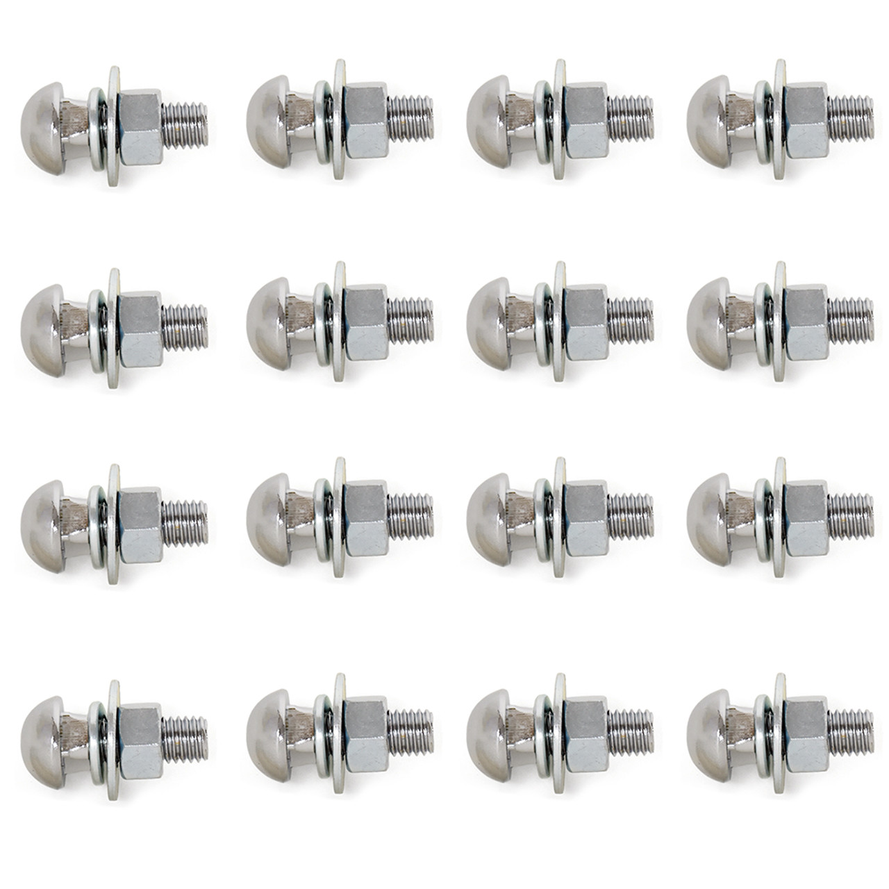 eClassics 1987-1987 GMC R2500 Pickup Truck Bumper Bolt Chrome SET 16-Bolts For Front And Rear