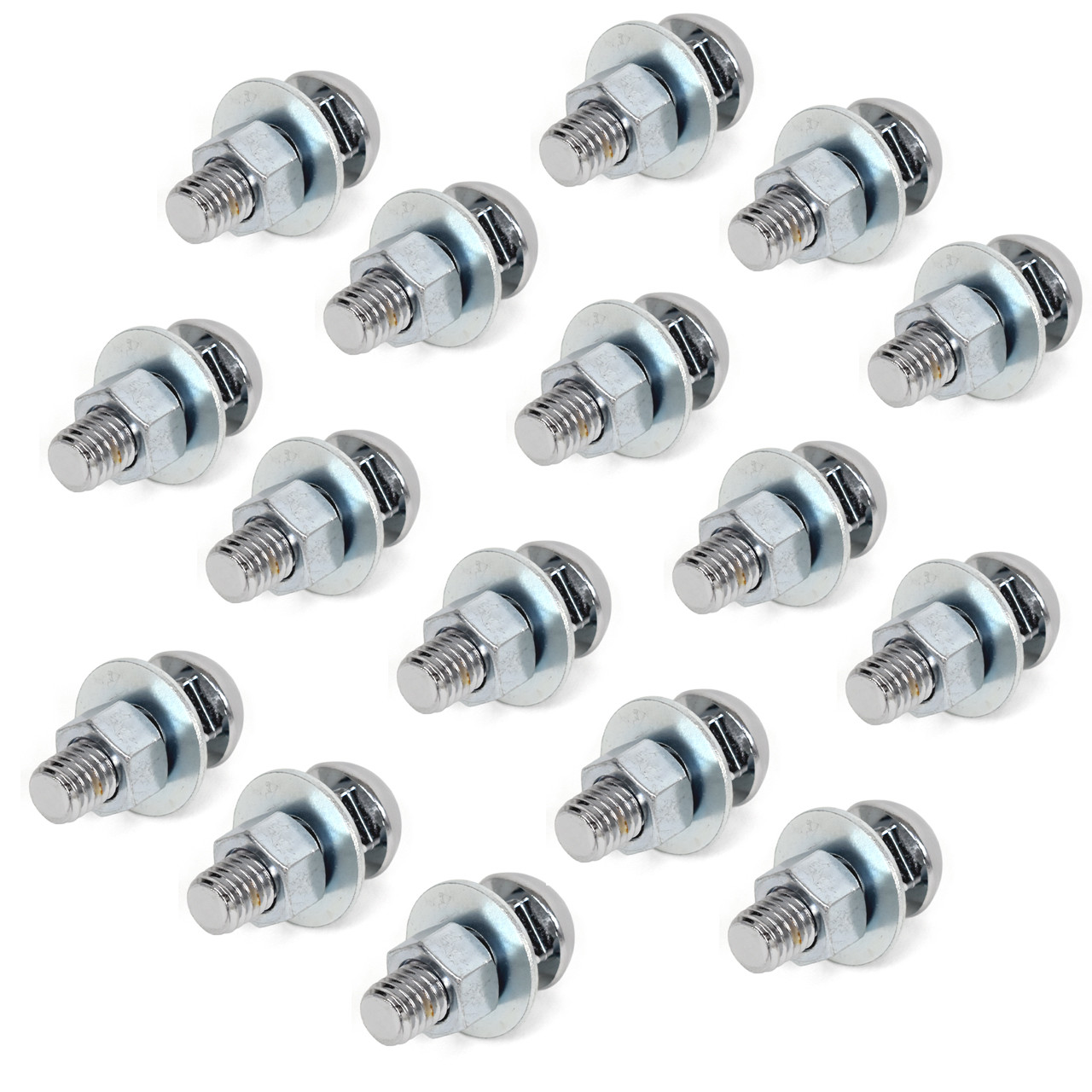 eClassics 1977-1986 Chevrolet K30 Truck Bumper Bolt Chrome SET 16-Bolts For Front And Rear