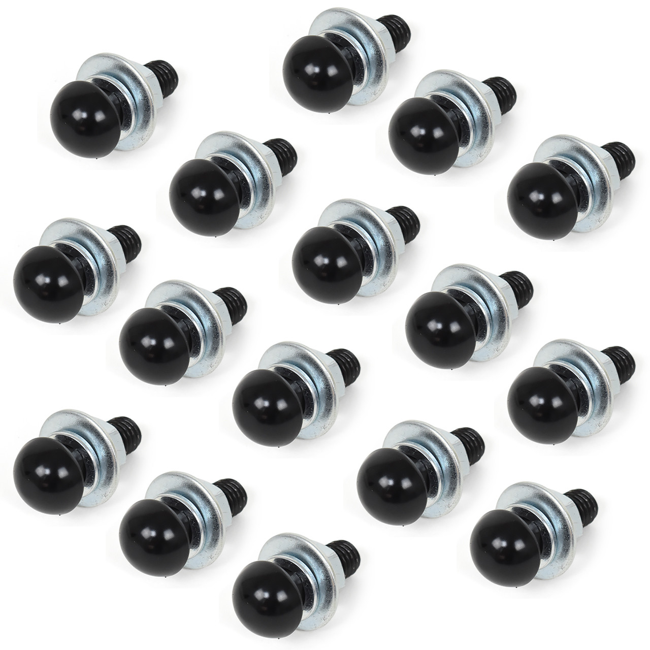 eClassics 1973-1974 Chevrolet K10 Pickup Truck Bumper Bolt Black SET 16-Bolts For Front And Rear