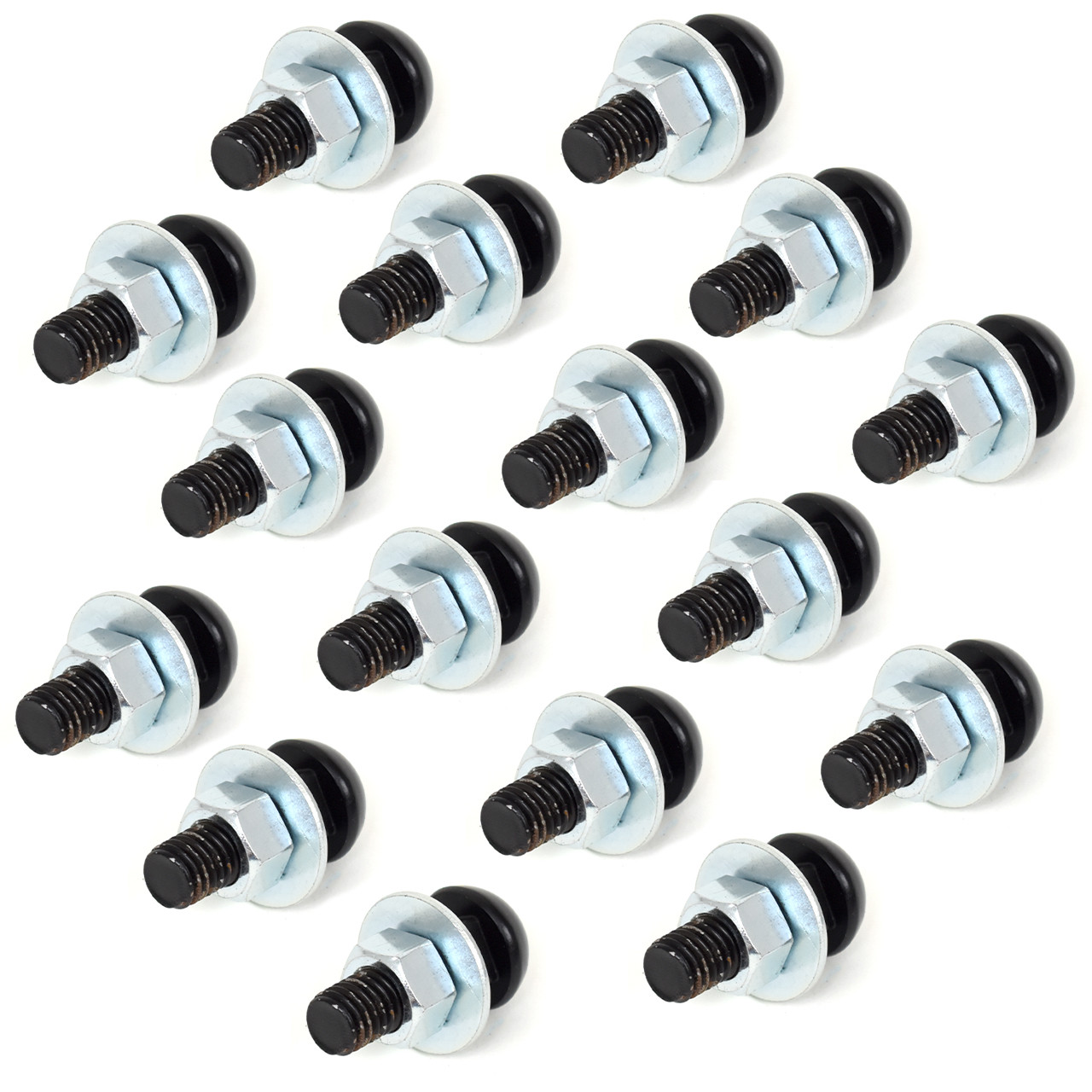 eClassics 1987 Chevrolet V10 Pickup Truck Bumper Bolt Black SET 16-Bolts For Front And Rear