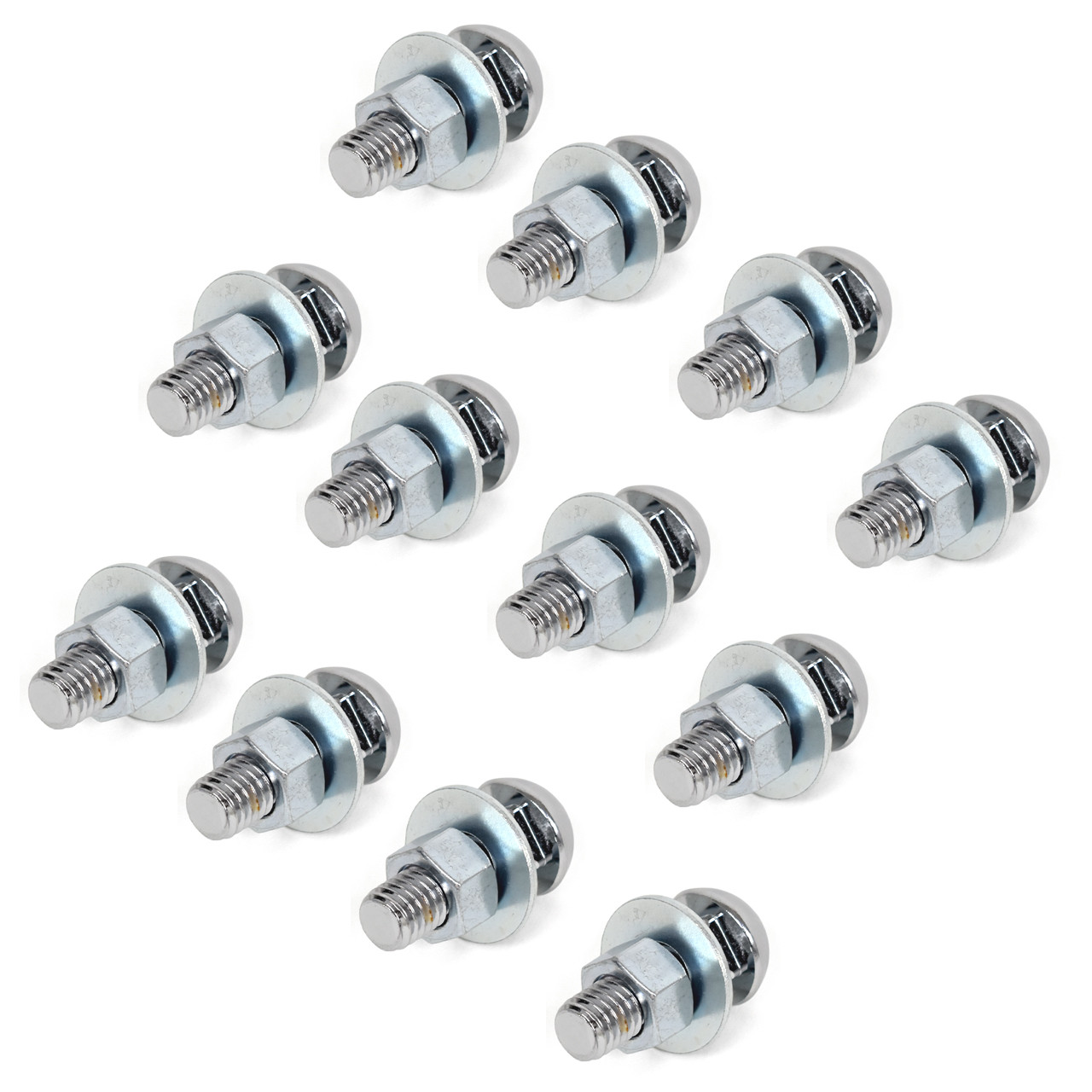 eClassics 1968-1972 Chevrolet K30 Pickup Truck Bumper Bolt Chrome SET 12-Bolts For Front And Rear