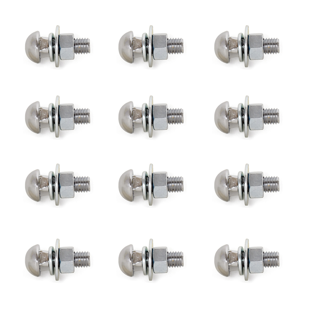 eClassics 1966-1972 GMC K15/K1500 Pickup Truck Bumper Bolt Chrome SET 12-Bolts For Front And Rear