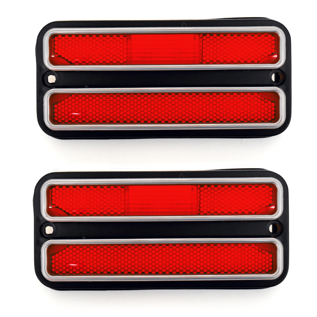 eClassics 1968-1972 GMC C35/C3500 Pickup Truck Side Marker Lens With Trim Red PAIR